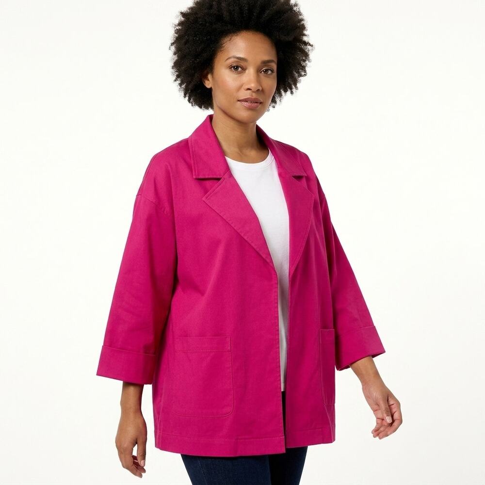 NWT Newport News Magenta Stretch Blazer Women Plus Size 22W